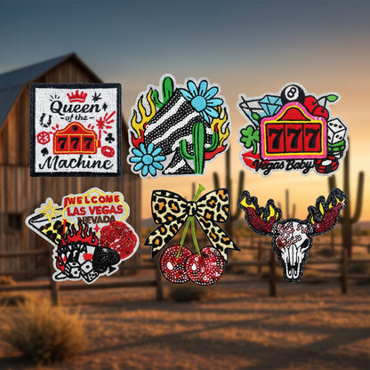 Las Vegas Casino theme dice, playing cards flash patch