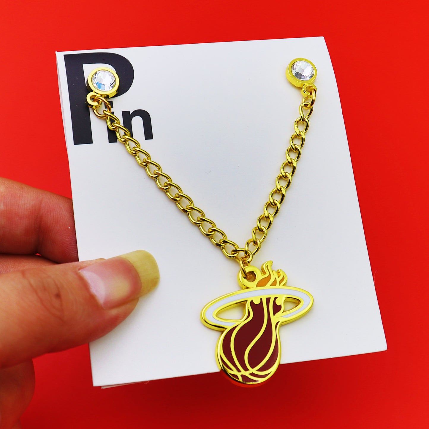 Metal Basketball Chain Hat Pins