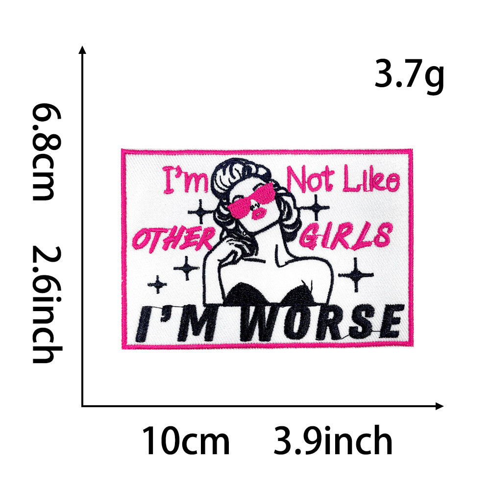 retro funny text phrase patch