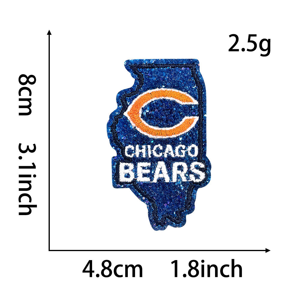 NFL team logo state shape NFL fan patches