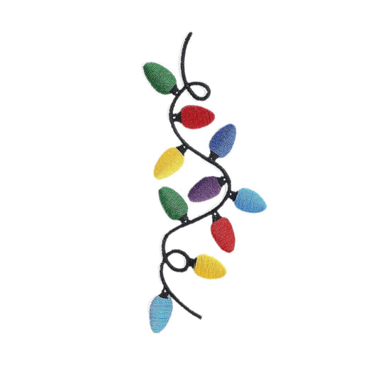 Color light Christmas label Santa patches