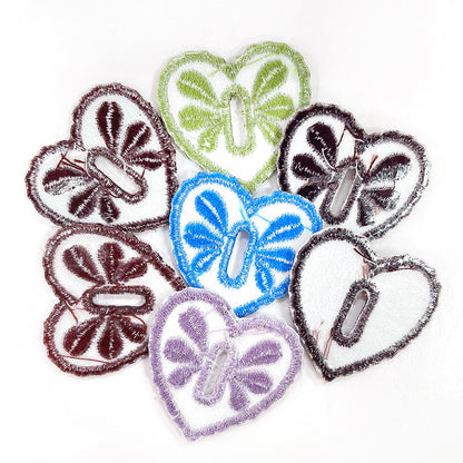 heart buttons DIY clothes decoration accessories, hand-embroidered pattern buttons