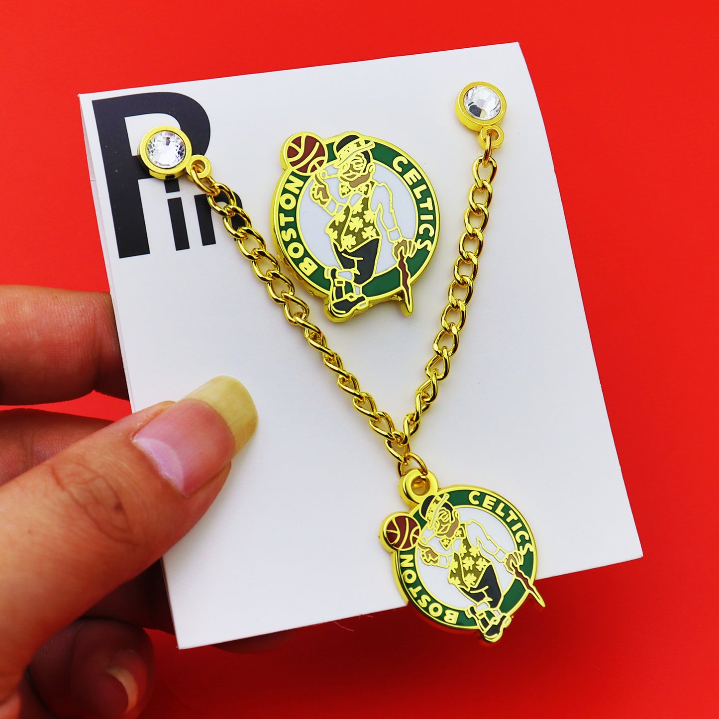 Metal Basketball Chain Hat Pins