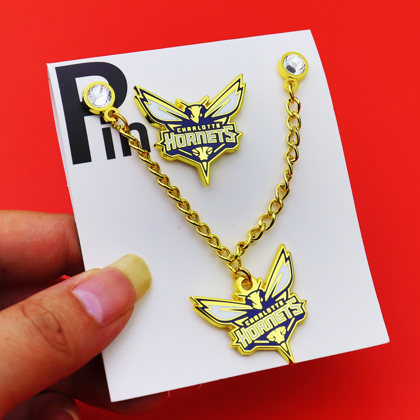 Metal Basketball Chain Hat Pins