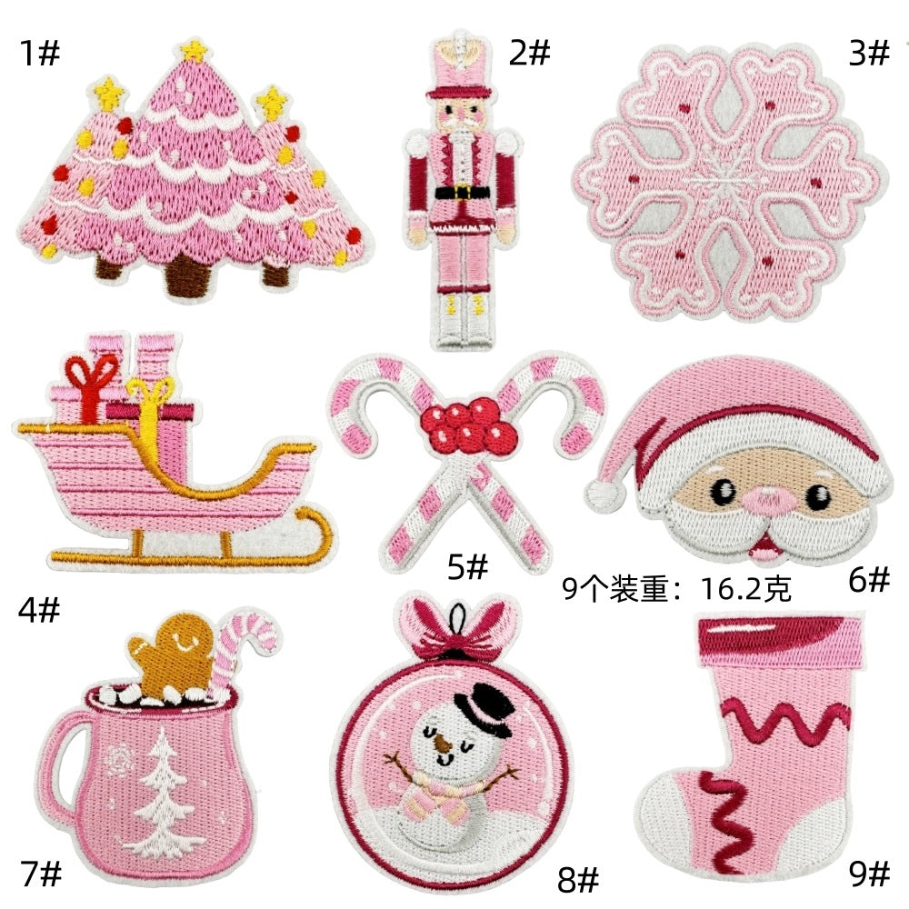 wholesale pink Christmas  gift patches