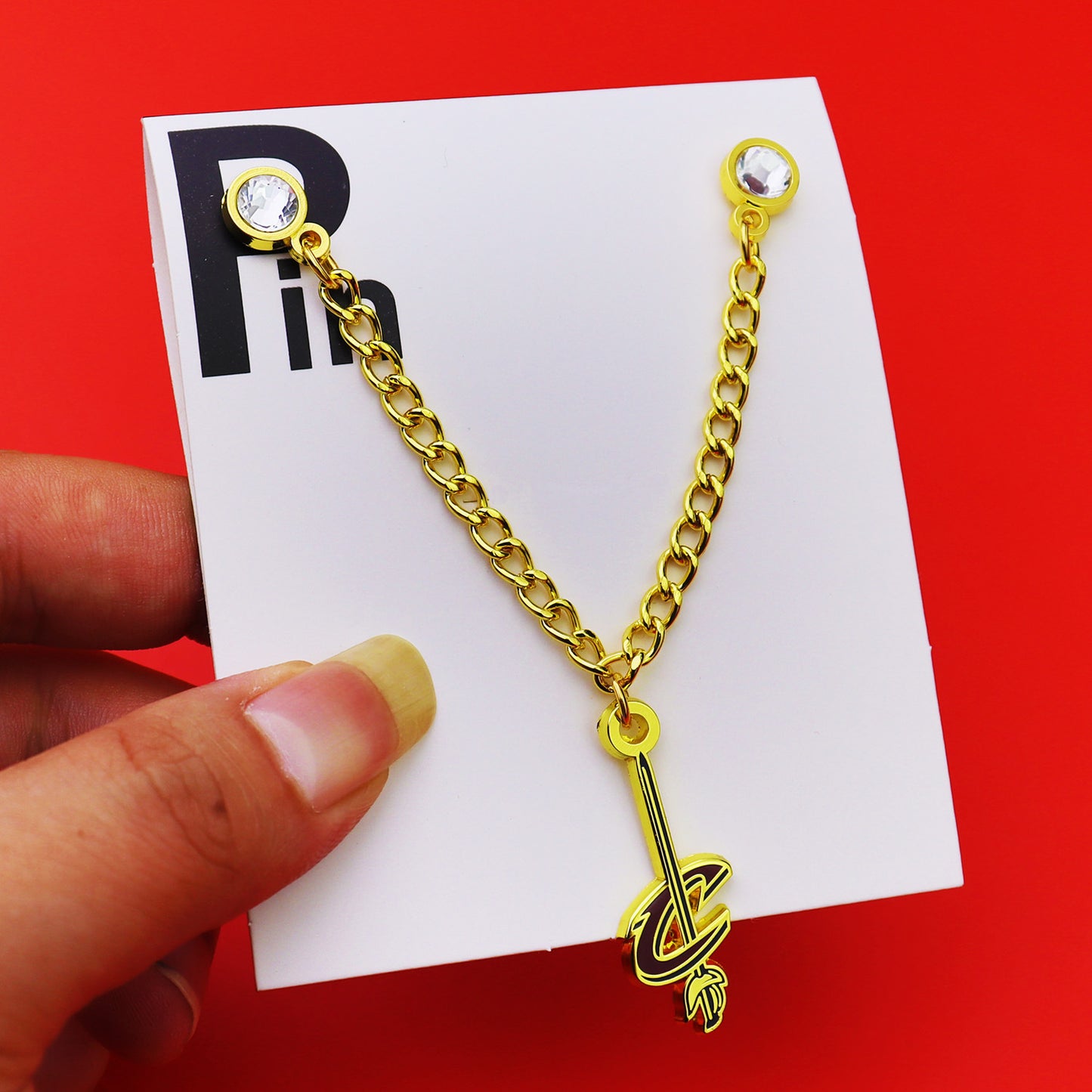 Metal Basketball Chain Hat Pins