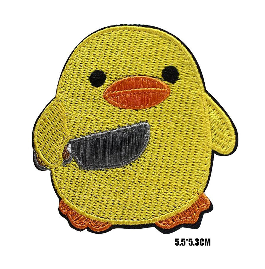 Cartoon embroidery little yellow duck plush armband this is fine personality morale chapter Velcro patches