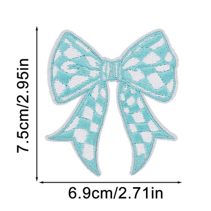 9 pcs New plaid bow patch 2.7'
