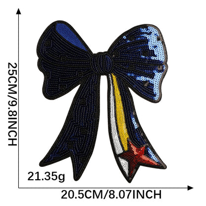 Halloween pumpkin sequins bow patch