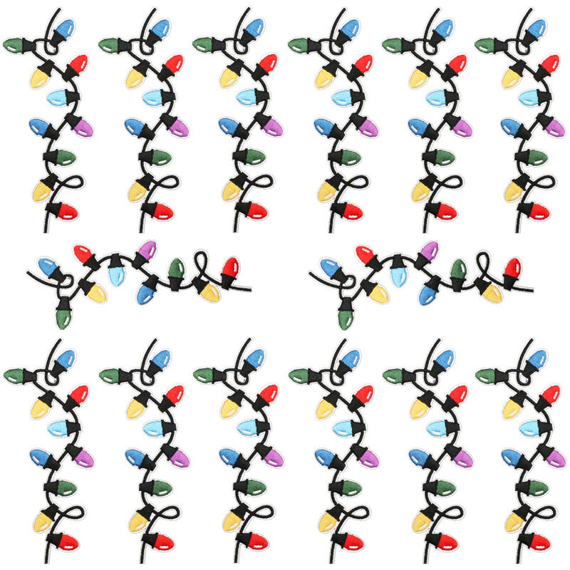 Christmas pink light strip embroidery patch