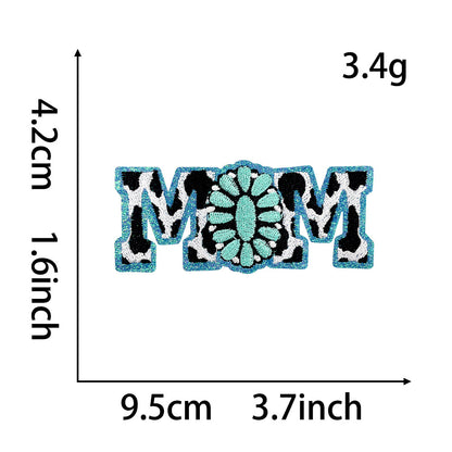 Turquoise series lake green bow spade western cowboy cowgirl iron patch