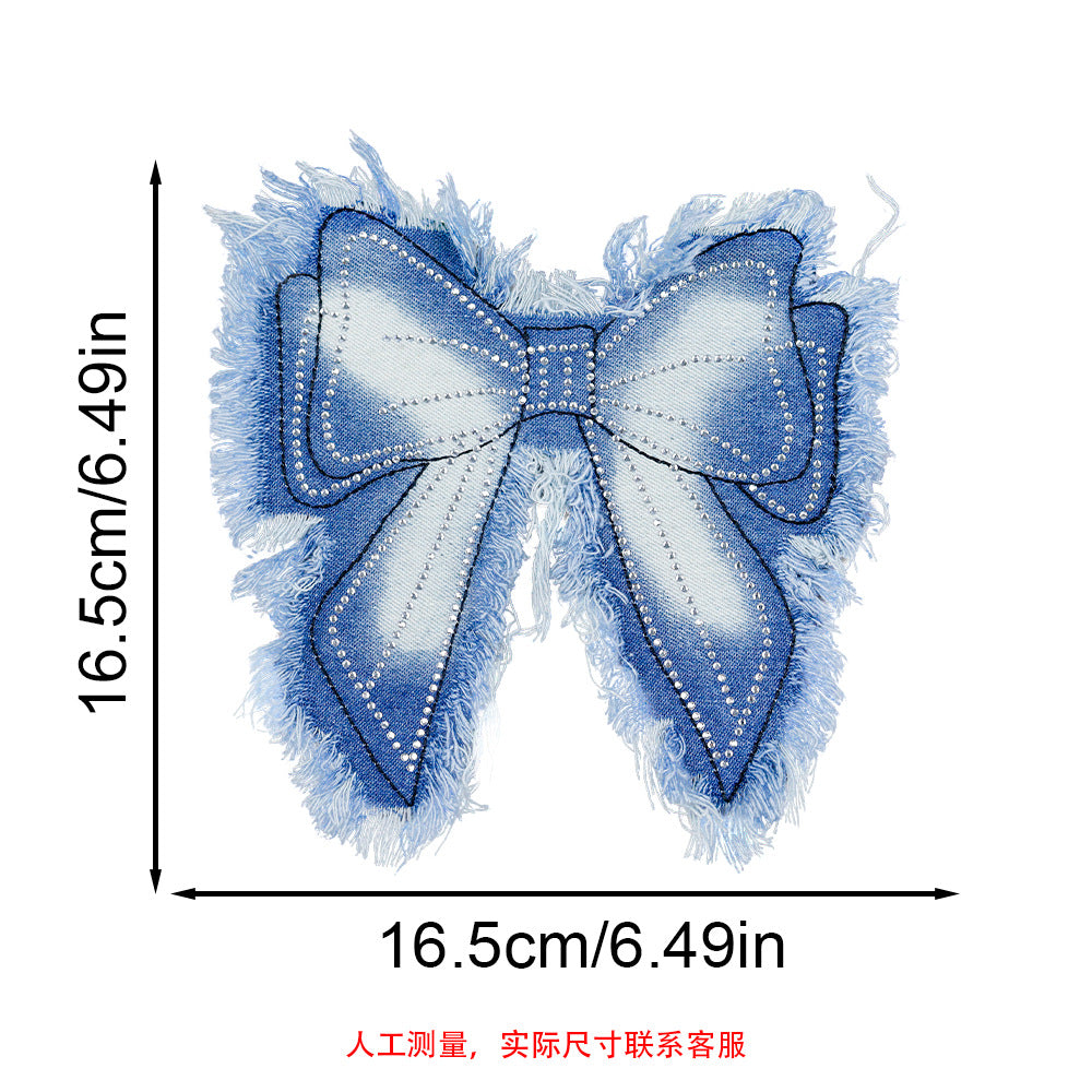 Retro bow Star sewn no glue patches