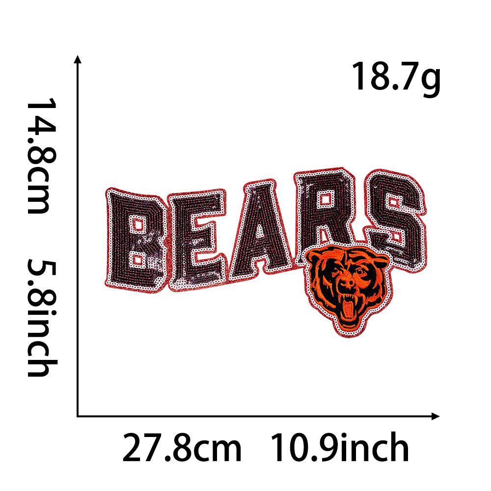 football team logo game day embroidery cloth sticker large cloth sticker DIY large