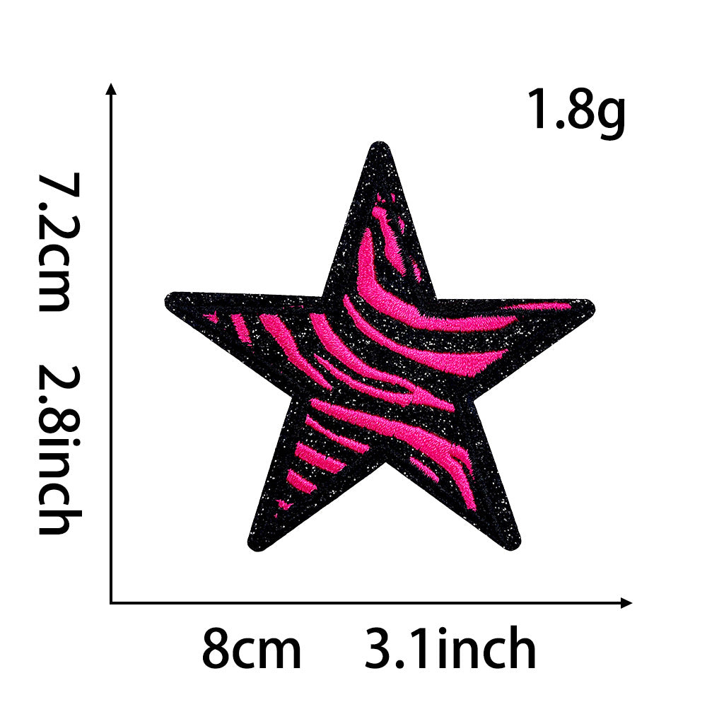 heart Zebra texture star lightning a set 12pcs small patches