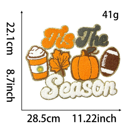 Halloween series towel embroidered pumpkin patch
