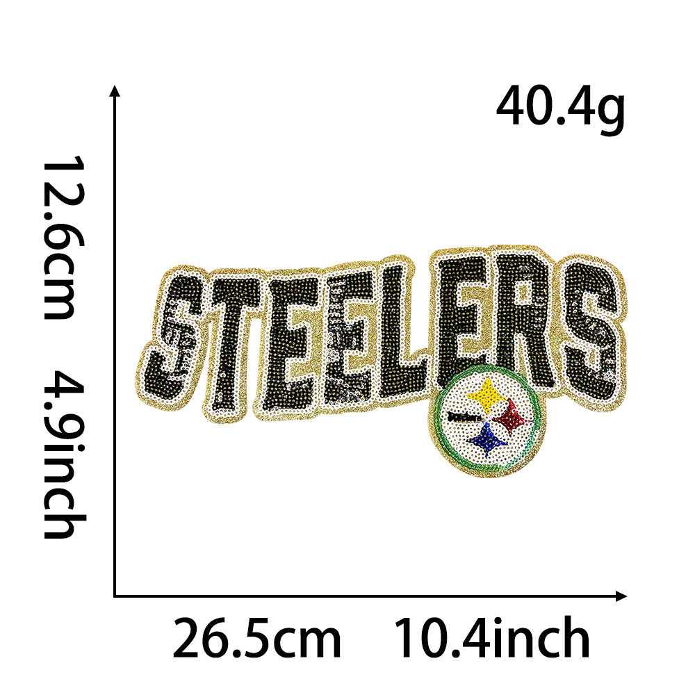 football team logo game day embroidery cloth sticker large cloth sticker DIY large