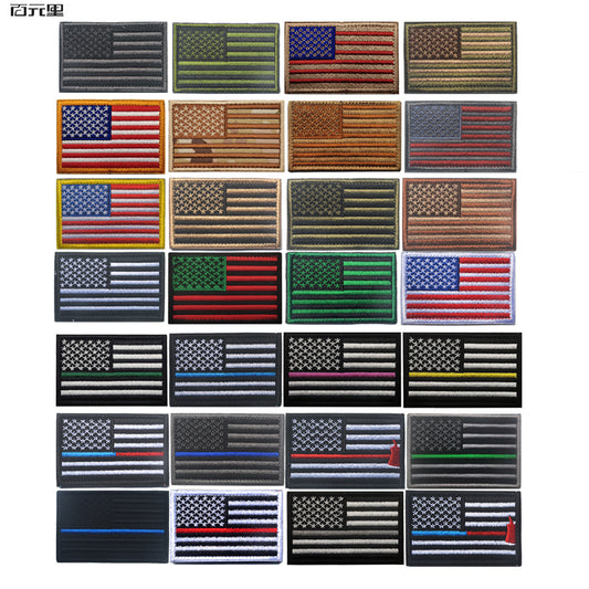 American Flag Embroidery Velcro Tactical Chapter Patch