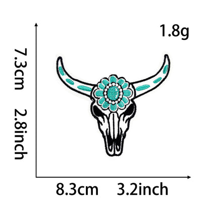 Turquoise series lake green bow spade western cowboy cowgirl iron patch