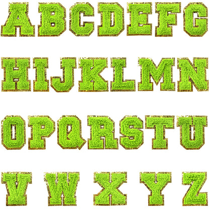 5.5Cm chenille gold leather, a set of 26 English letters A-Z