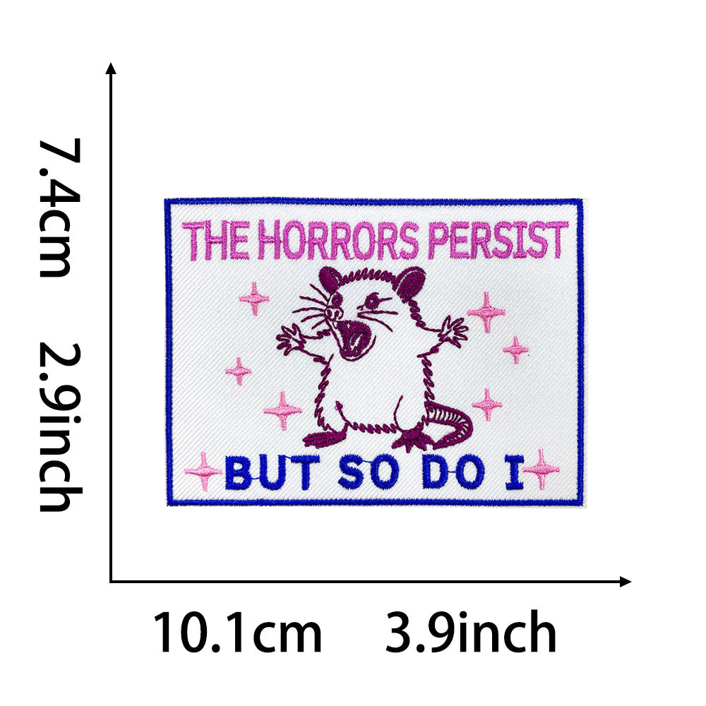 funny phrase rectangular patches