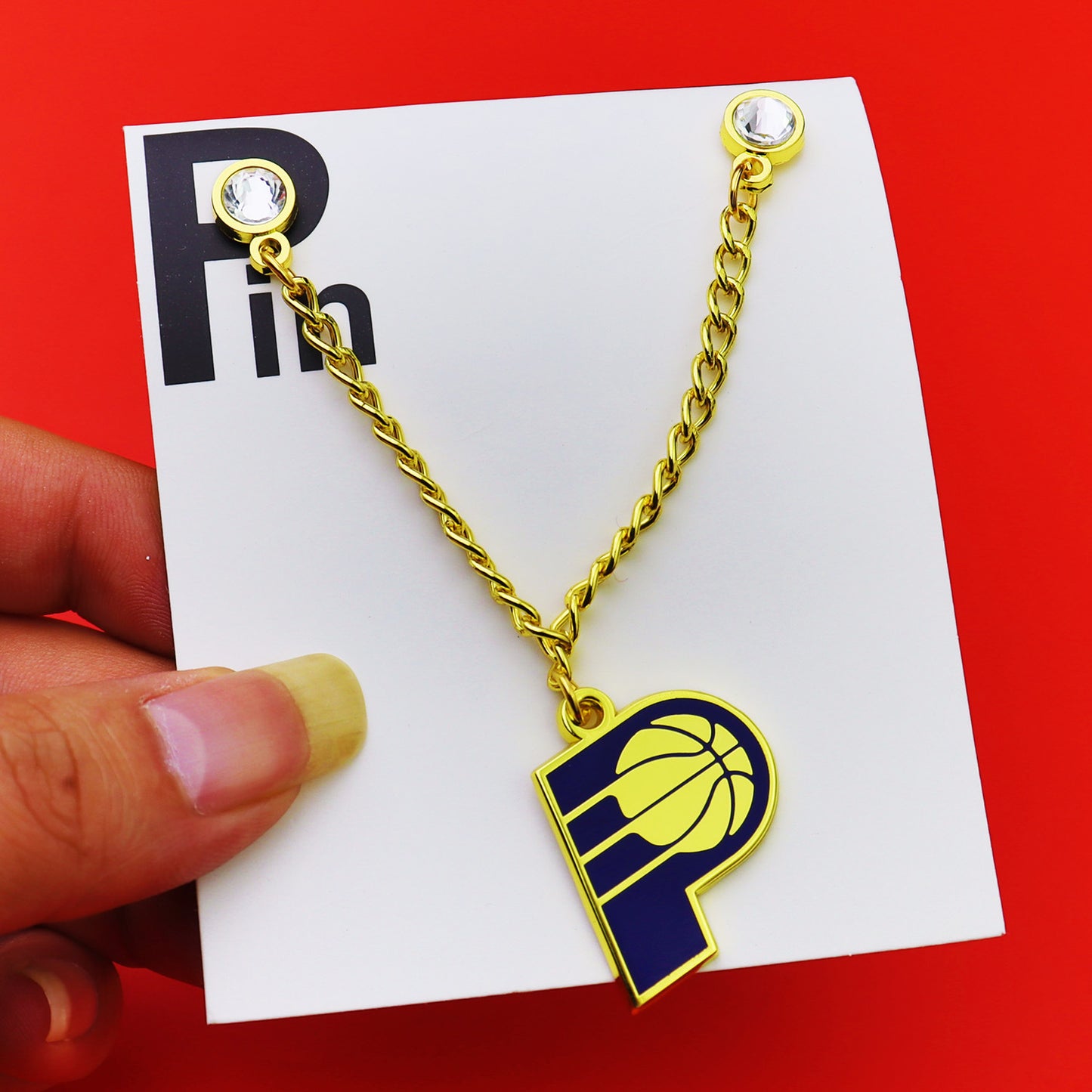 Metal Basketball Chain Hat Pins