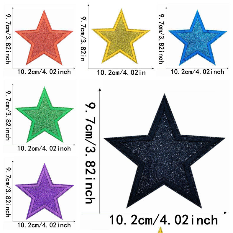 Glitter star hat patch