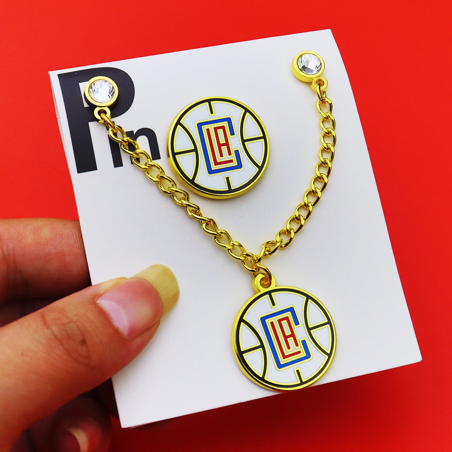 Metal Basketball Chain Hat Pins