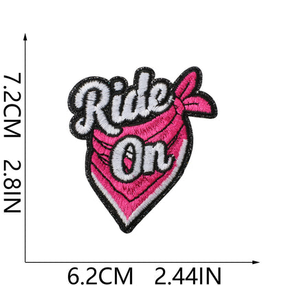 Western Pink Embroidered Patches – Iron-On Patch Set