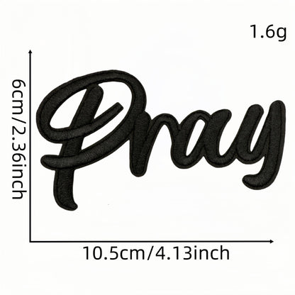 word pray jesus love faith patch