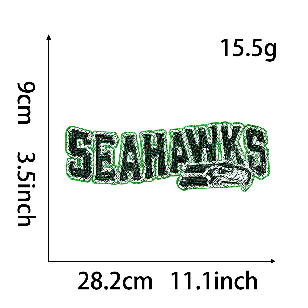 football team logo game day embroidery cloth sticker large cloth sticker DIY large