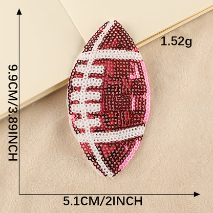 Sequin Football 4 INCH Iron on Patch - Clpatch