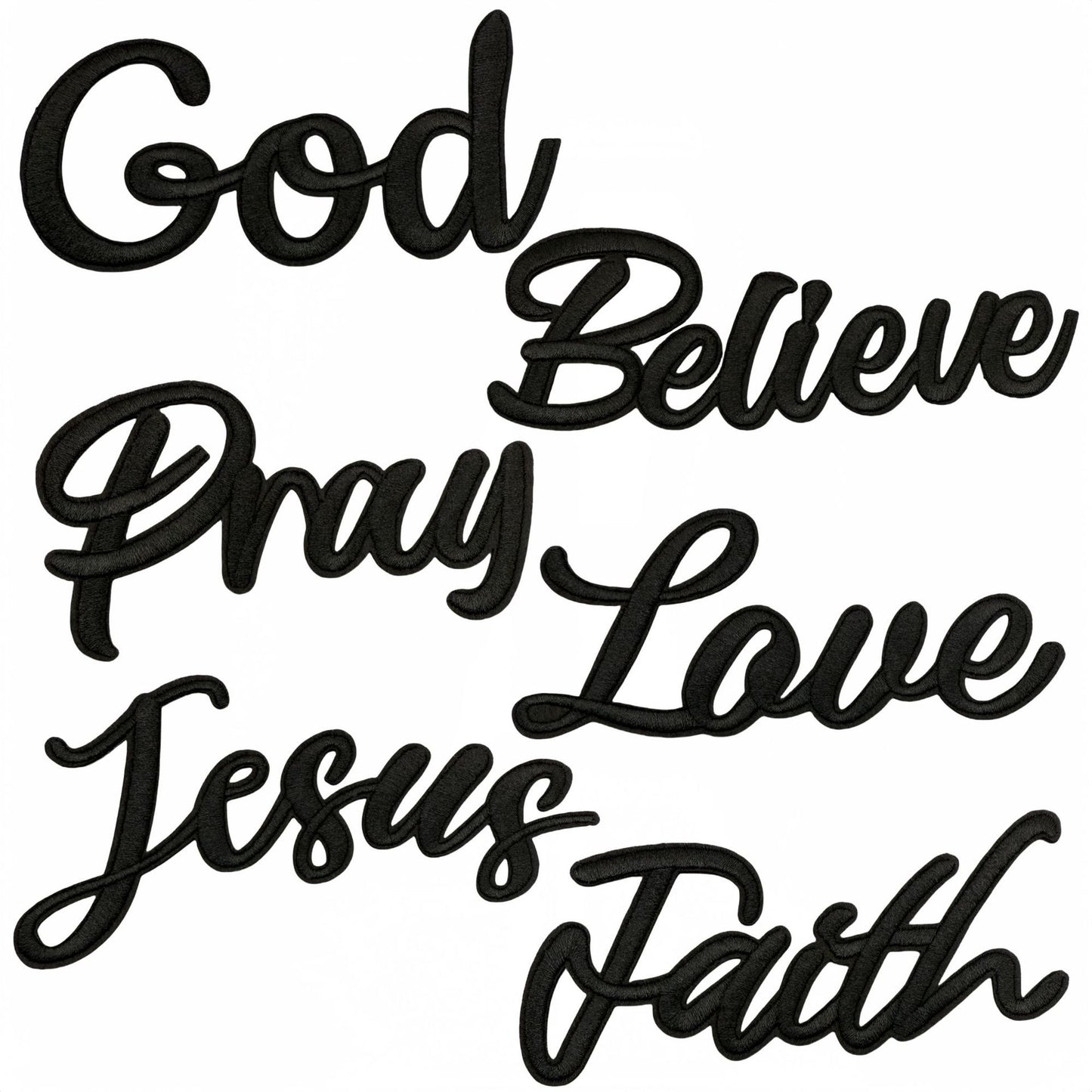 word pray jesus love faith patch