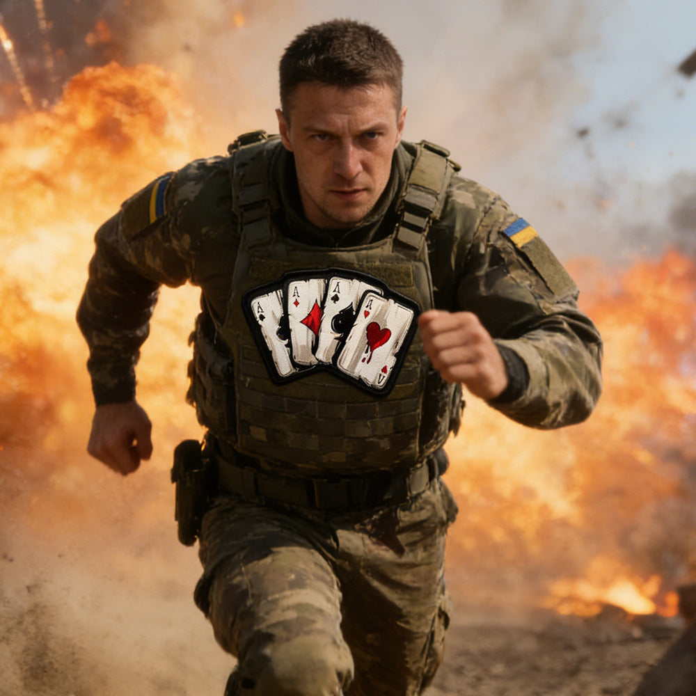 Four spades A Diablo Velcro patch, retro Diablo DIY cloth sticker badge patches