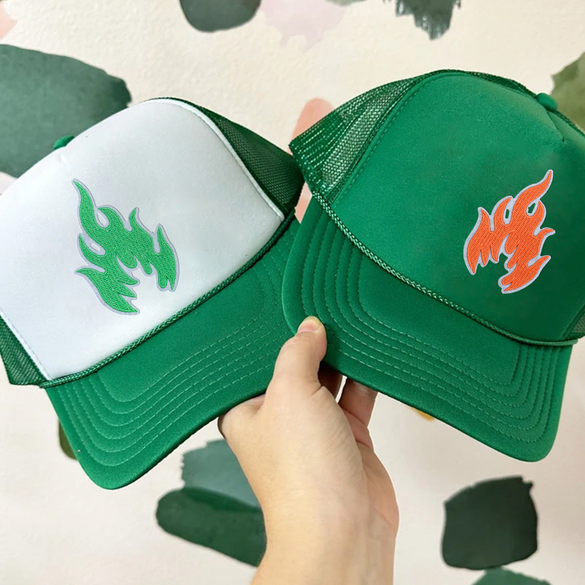 Flame seam-free washable iron on patch