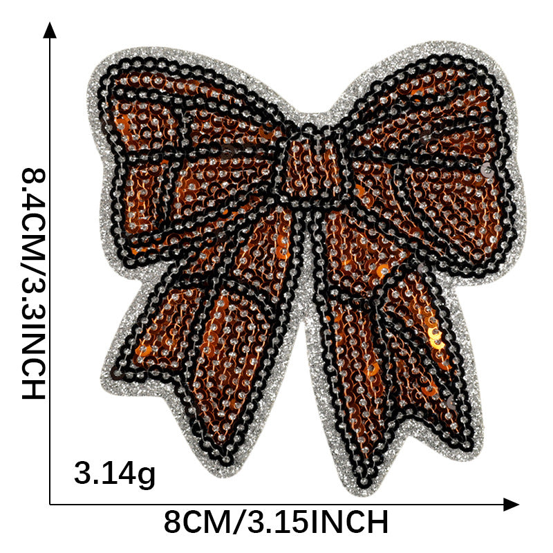 4 pcs Sports sequins bow patch
