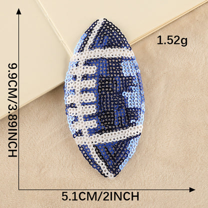 Sequin Football 4 INCH Iron on Patch - Clpatch