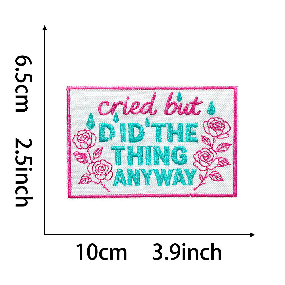 funny phrase rectangular patches