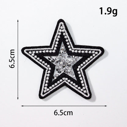 Hot melt hot diamond fashion cloth patch sticker star iron on patch