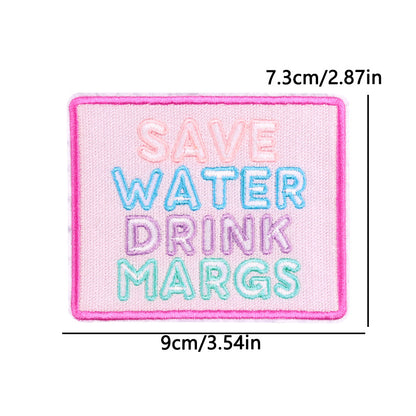 pink letter saying ironing embroidery patch - Clpatch