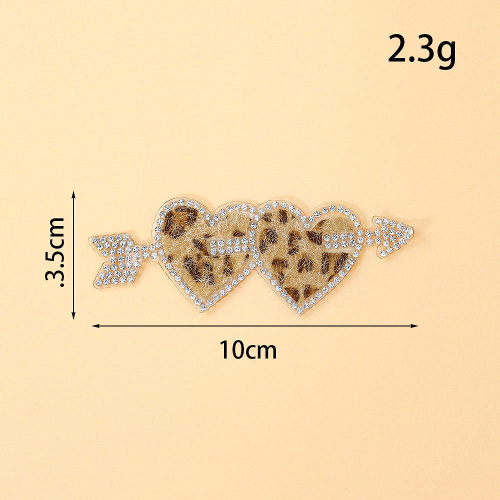 Rhinestone leopard patch