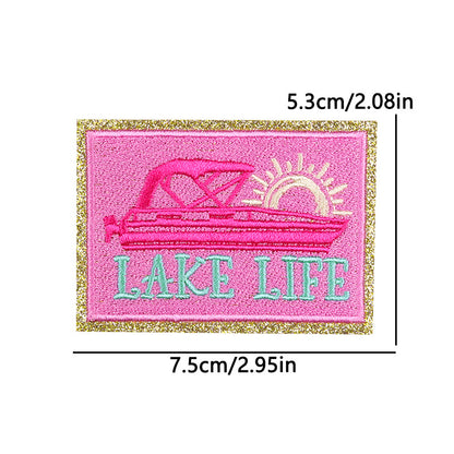 pink letter saying ironing embroidery patch - Clpatch