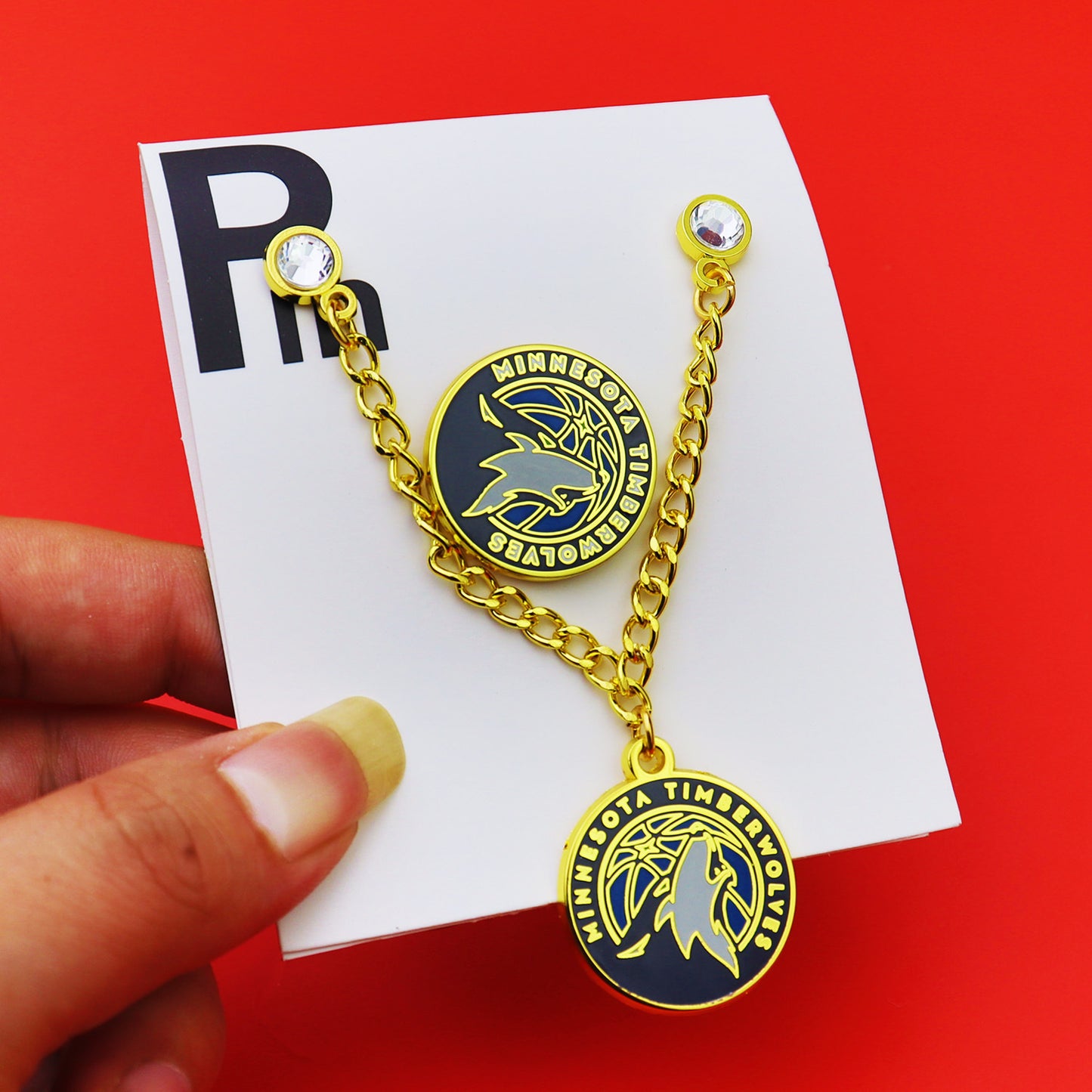 Metal Basketball Chain Hat Pins