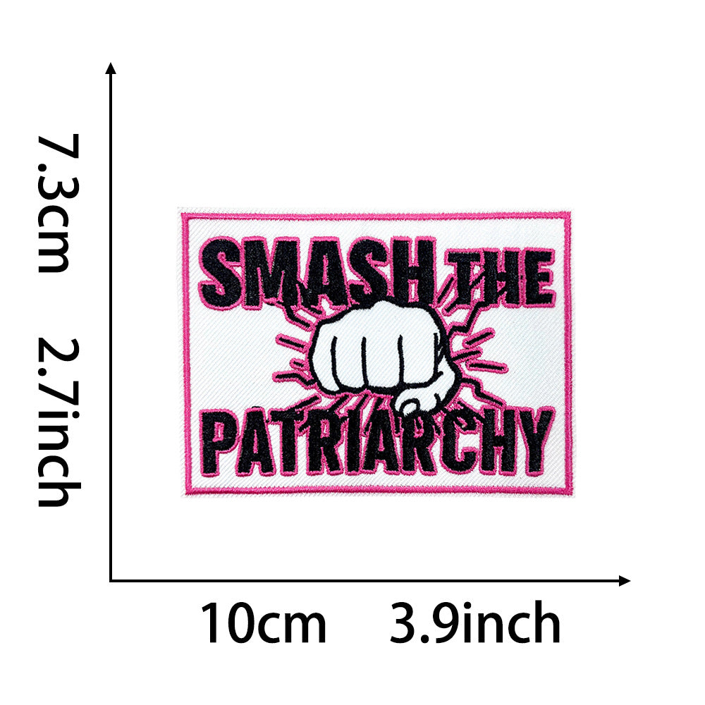 funny phrase rectangular patches