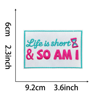 funny phrase rectangular hats small patches