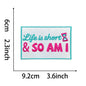 funny phrase rectangular patches
