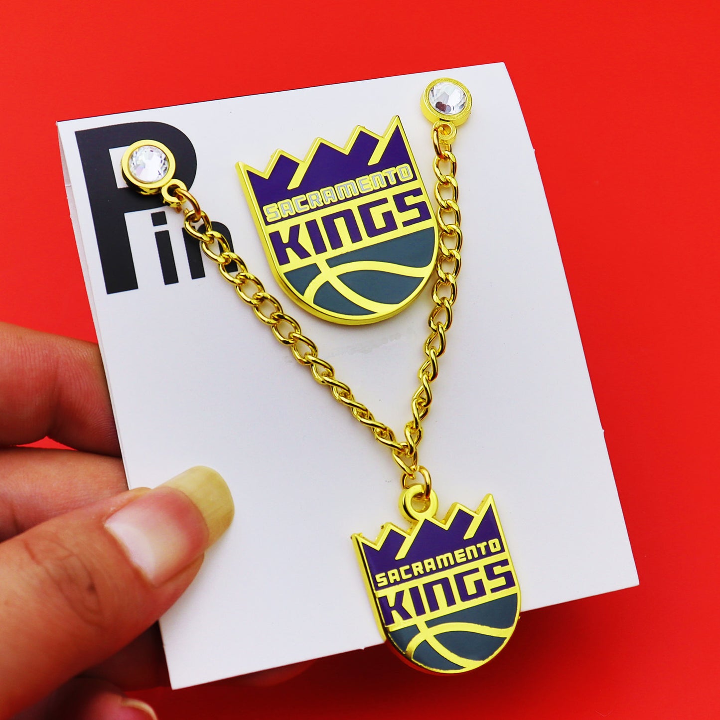 Metal Basketball Chain Hat Pins