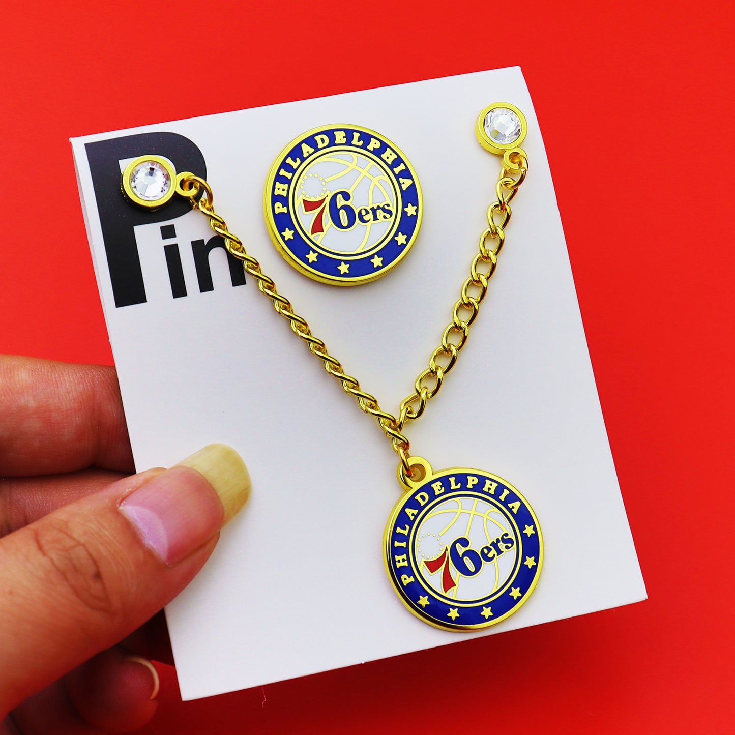 Metal Basketball Chain Hat Pins