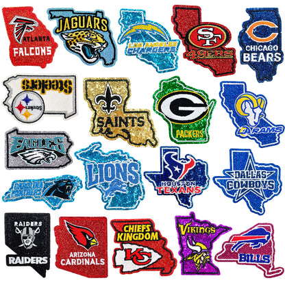 NFL team logo state shape NFL fan patches