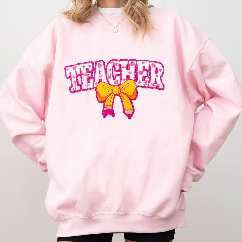 Pink Bow Teacher Education Element DIY Patches