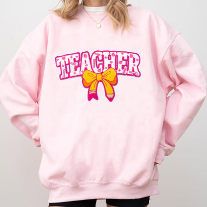Pink Bow Teacher Education Element DIY Patches